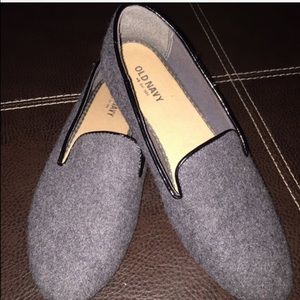 Gray wool loafers