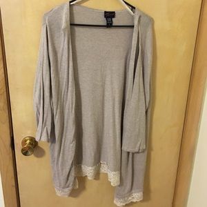 Brown open cardigan