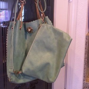 Leather pouch with matching purse*