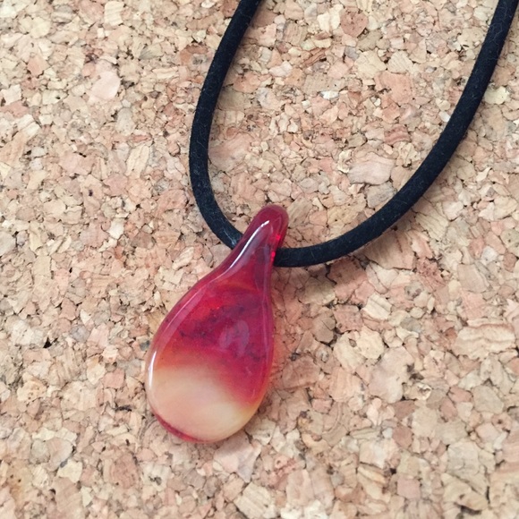 Fiery Glass pendant necklace