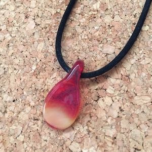 Fiery Glass pendant necklace
