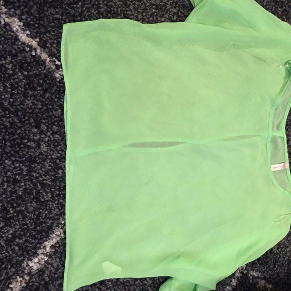 Sheer green top. NWOT.