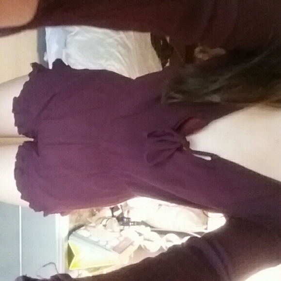 Dark purple/maroonish scalloped bottom romper