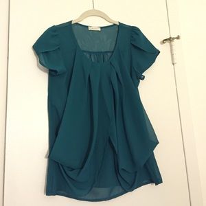 MOVING SALE 🎉 Teal Honey Punch short sleeve top