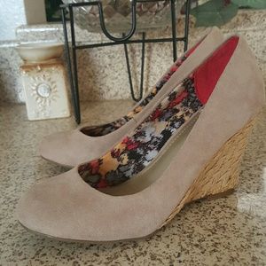 Fergalicious Wedges Biege 6.5  FINAL PRICED!