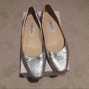 Jimmy choo silver flats