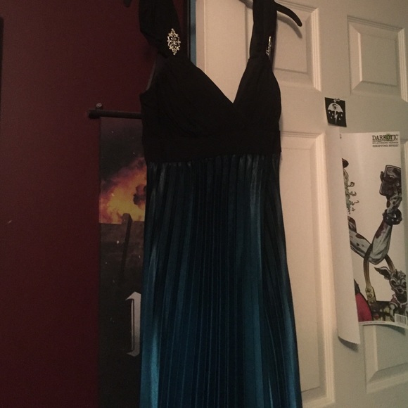 Black and dark blue long dress.