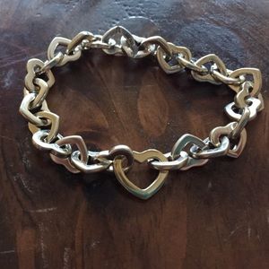 Tiffany & Co. silver and gold heart bracelet.
