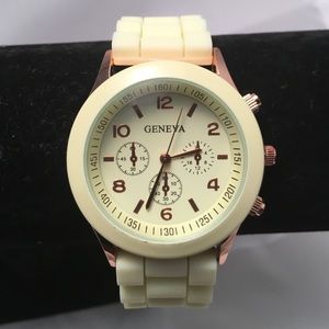 Powder Yellow Silicone watch