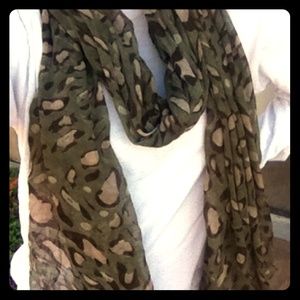 Green/Brown Leopard Print Scarf