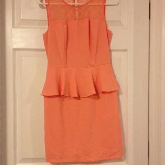 Peach Peplum Dress