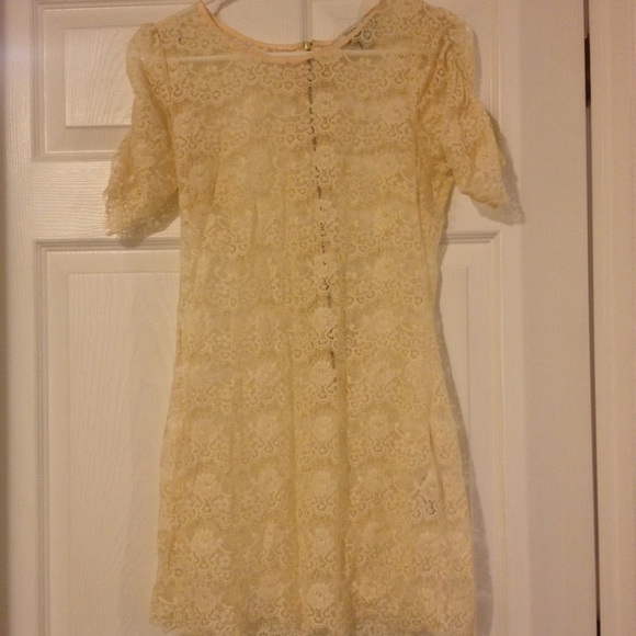 Cream Lace Dress.