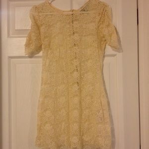Cream Lace Dress.