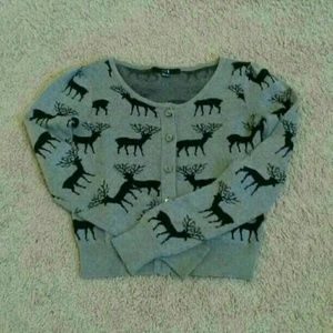 Grey reindeer cardigan