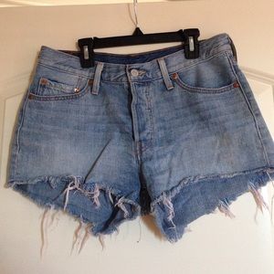High rise Levi cut offs (store bought)