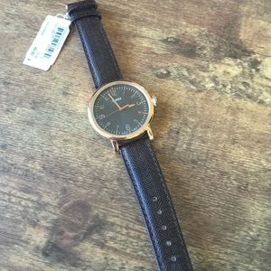NWT Timex leather watch with rose gold face