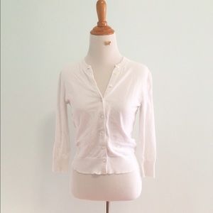 J CREW Cardigan Sweater White XS Fits S