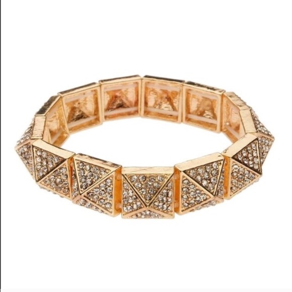 NWT Pyramid pave gold bracelet