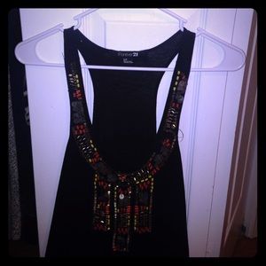 Beaded flowy tank top