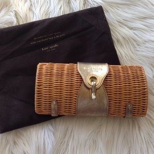 🎉New Years Sale💕Kate spade gold straw clutch bag