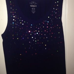All color sequin tank top