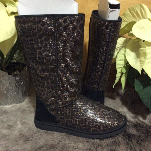 ❌SOLD🚫 UGG Glitter Leopard Classical Tall Boots - Picture 2 of 4