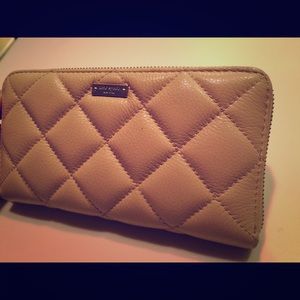 Kate spade quilted tan wallet