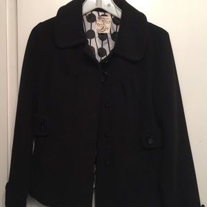 Tulle Black Button Up Coat