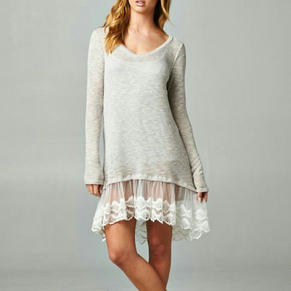 4 Bidden Boutique Dresses & Skirts - 💕GRAY LACE DRESS💕
