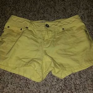 Yellow shorts.