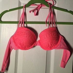 Pink push up bikini top