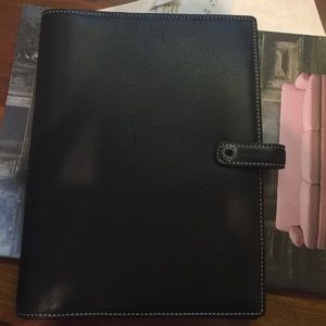 Beautiful black leather Coach agenda.