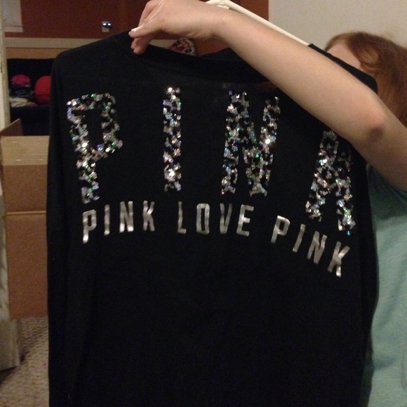 Black Sequined PINK Shirt