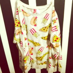 French fries and hotdog sweatshirt