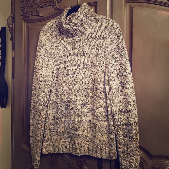 Ann Taylor Sweaters - Comfy black & white turtle neck sweater.