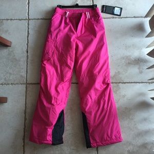 Pink snow pants