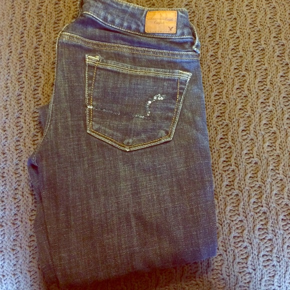 American eagle dark skinny kick jeans