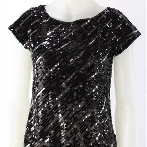 Alice & Olivia sequin top size Xs black silver