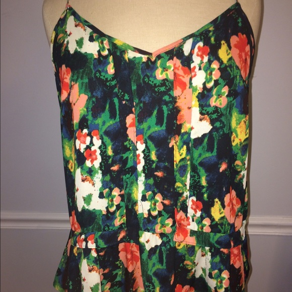 Shear floral tank top