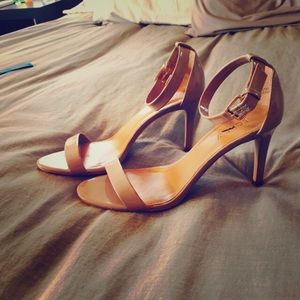 Sexy akle strap nude heels from J Crew. 8 1/2.