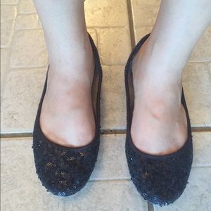 Kenneth Cole Reaction sequin black flats