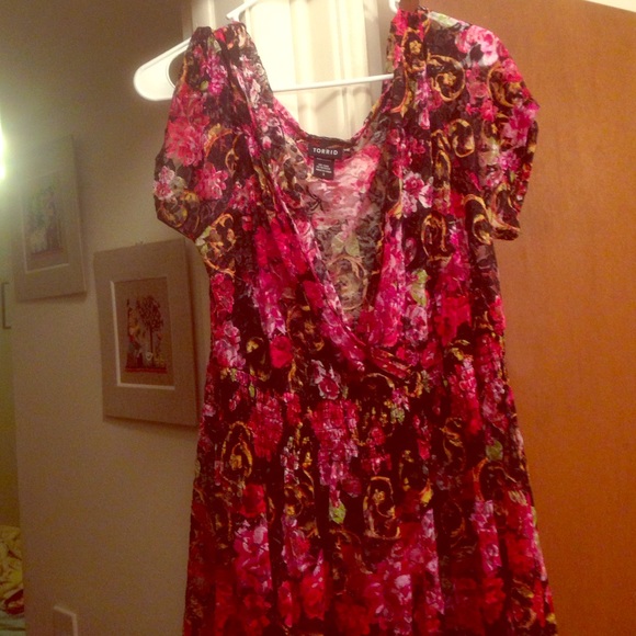 Torrid floral lace baby doll top