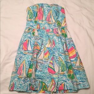 Lilly Pulitzer strapless Regatta dress