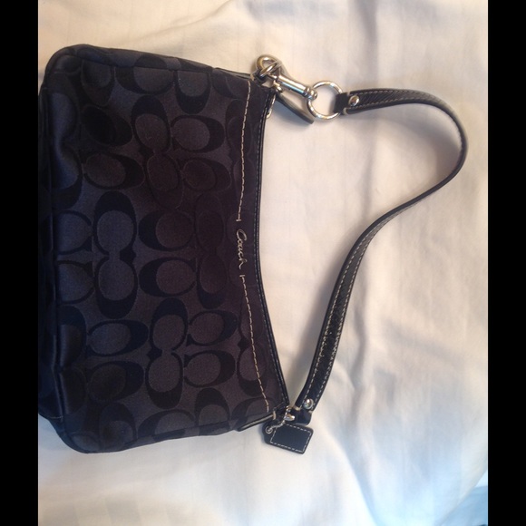 Black satin finish Coach small purse
