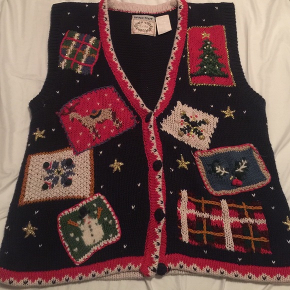 Ugly or Tacky Christmas Sweater vest Large (12)
