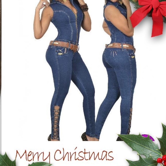 Dark Denim Jumpsuit buttlifting
