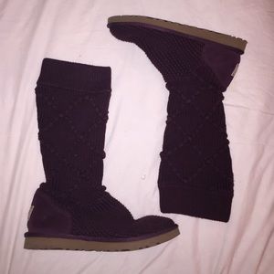 Dark Purple Sweater Knit Uggs
