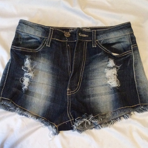 High waisted dark shorts