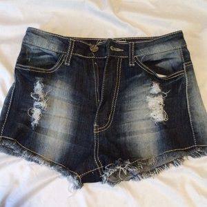 High waisted dark shorts