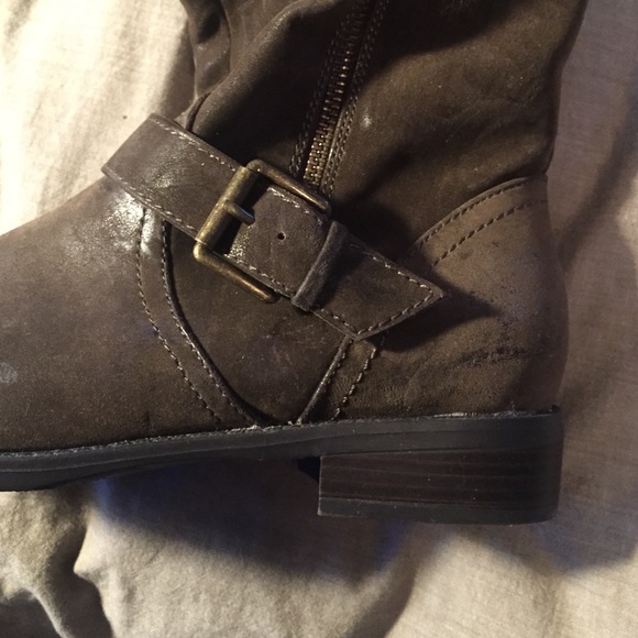 Express faux suede brown riding boots - Picture 4 of 4